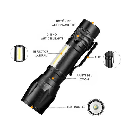 Mini Linterna Led Recargable Luz Zoom